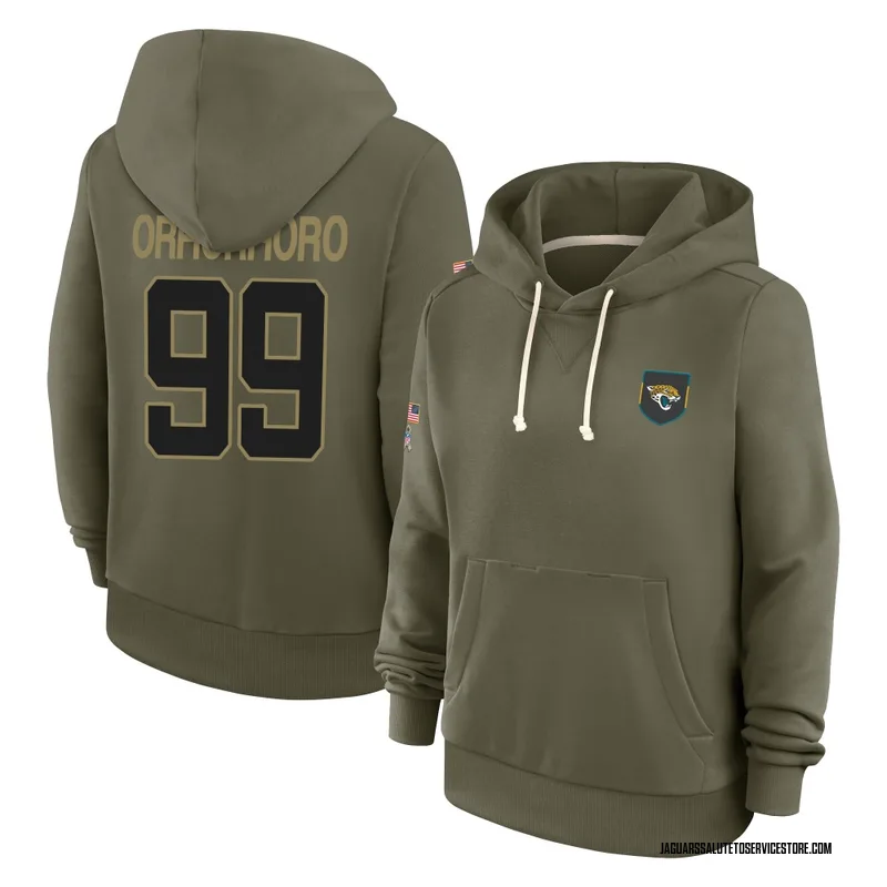 Women's Ruke Orhorhoro Jacksonville Jaguars Olive 2025 Salute to Service Hoodie