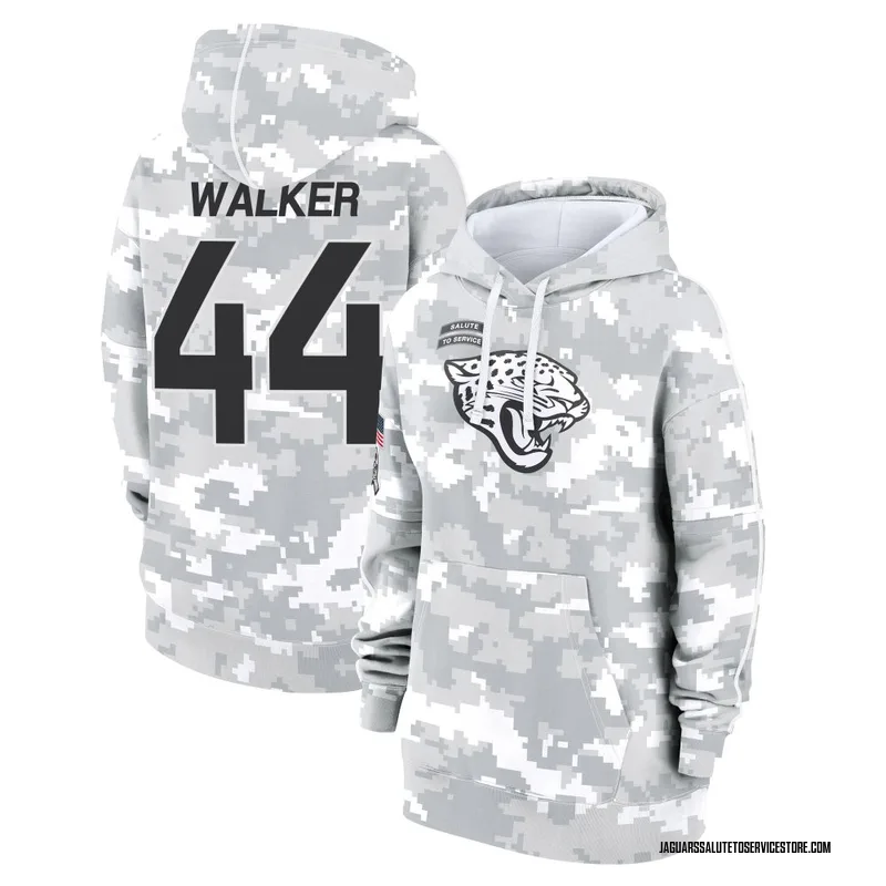 Women's Travon Walker Jacksonville Jaguars Camo Arctic 2024 Salute to Service Club Fleece Pullover Hoodie