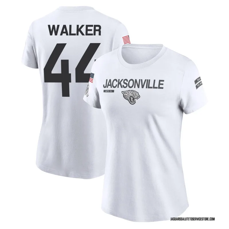 Women's Travon Walker Jacksonville Jaguars Legend White 2024 Salute to Service Performance T-Shirt