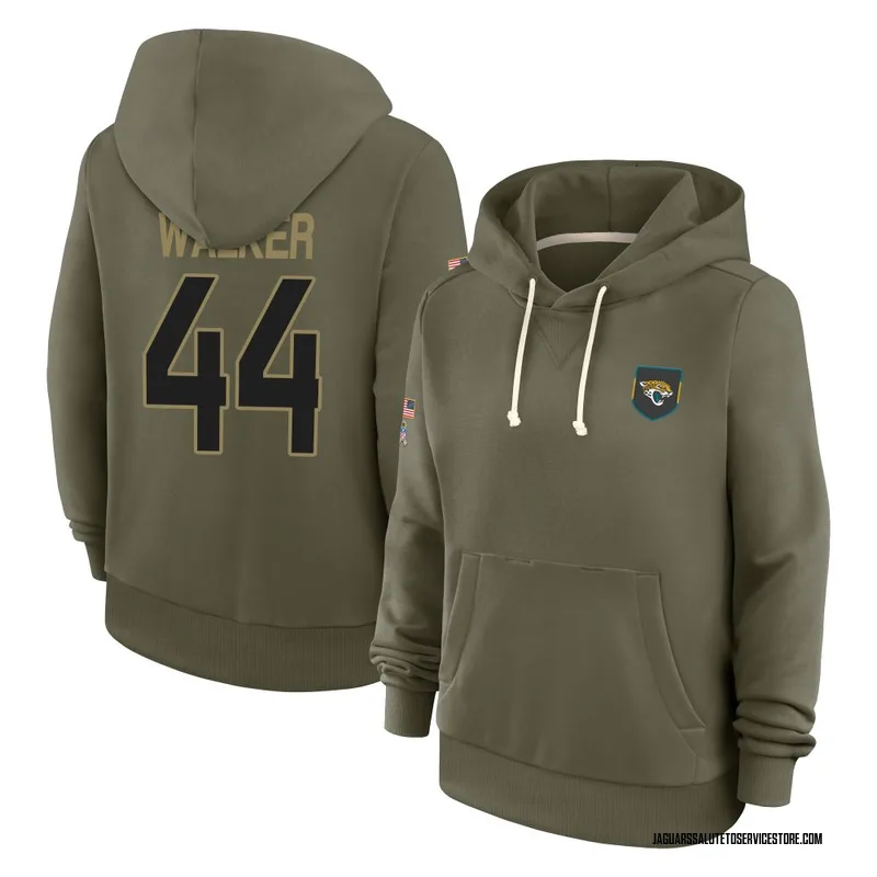 Women's Travon Walker Jacksonville Jaguars Olive 2025 Salute to Service Hoodie