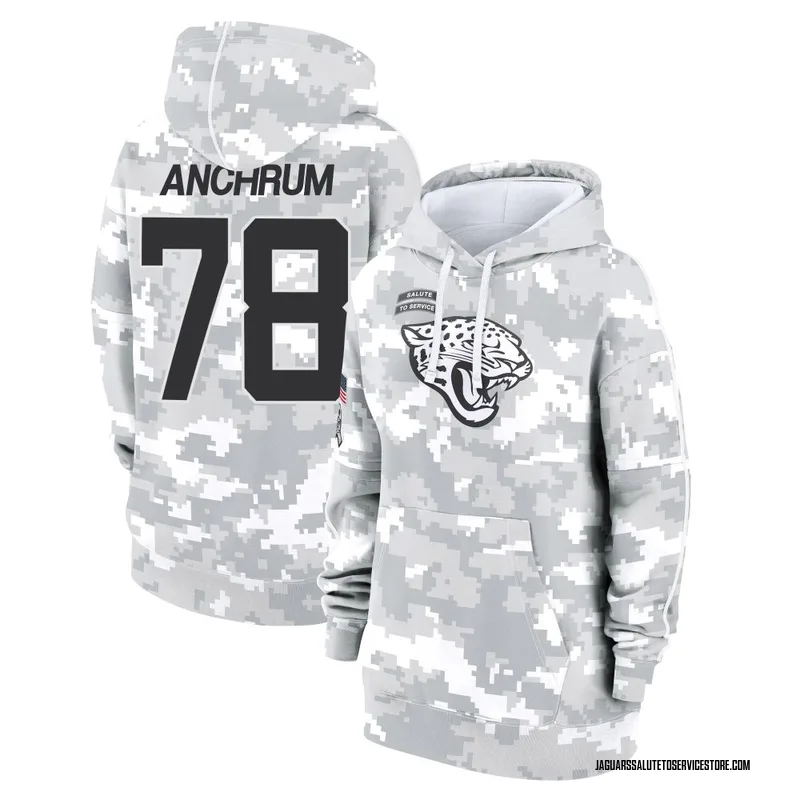 Women's Tremayne Anchrum Jacksonville Jaguars Camo Arctic 2024 Salute to Service Club Fleece Pullover Hoodie