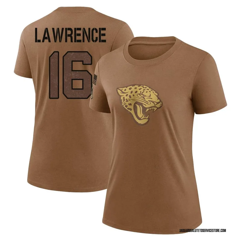 Women's Trevor Lawrence Jacksonville Jaguars Legend Brown 2023 Salute To Service Performance T-Shirt