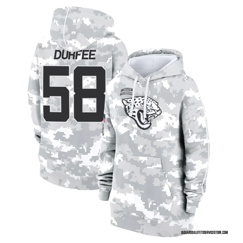 Women's Zach Durfee Jacksonville Jaguars Camo Arctic 2024 Salute to Service Club Fleece Pullover Hoodie