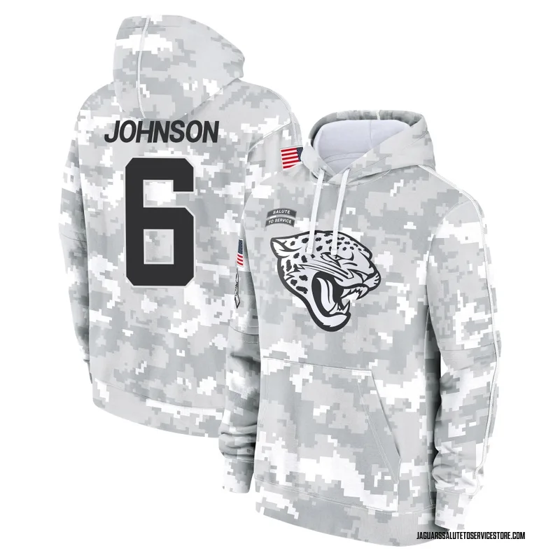 Youth Antonio Johnson Jacksonville Jaguars Camo Arctic 2024 Salute to Service Club Fleece Pullover Hoodie