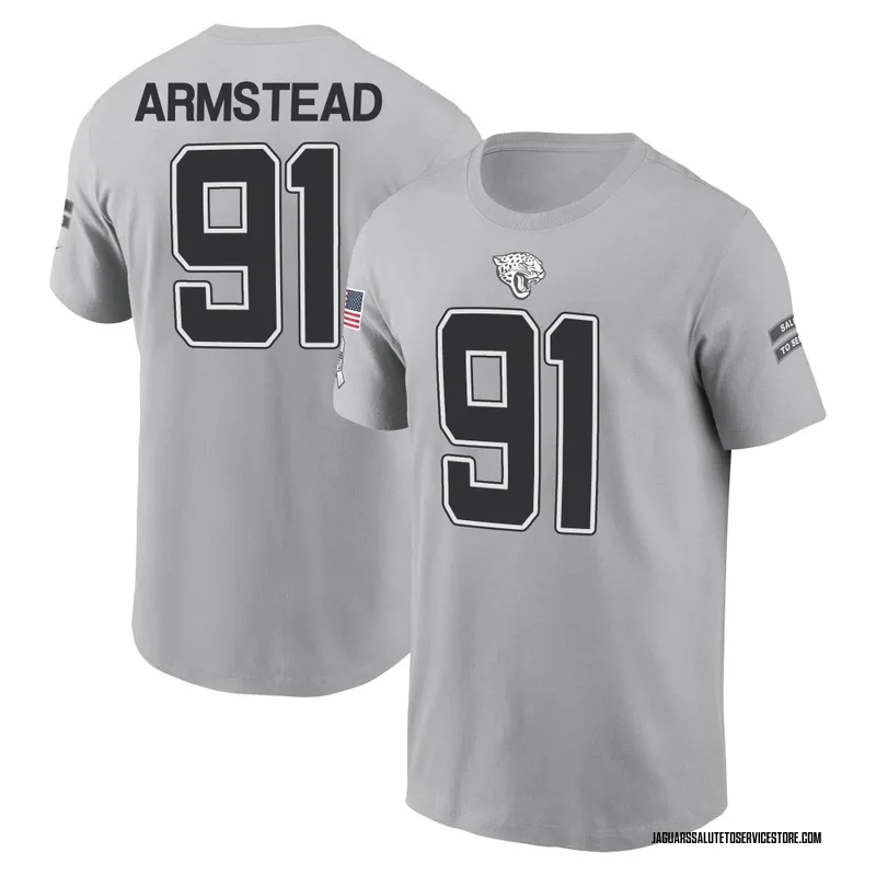 Youth Arik Armstead Jacksonville Jaguars Gray 2024 Salute to Service Name & Number T-Shirt