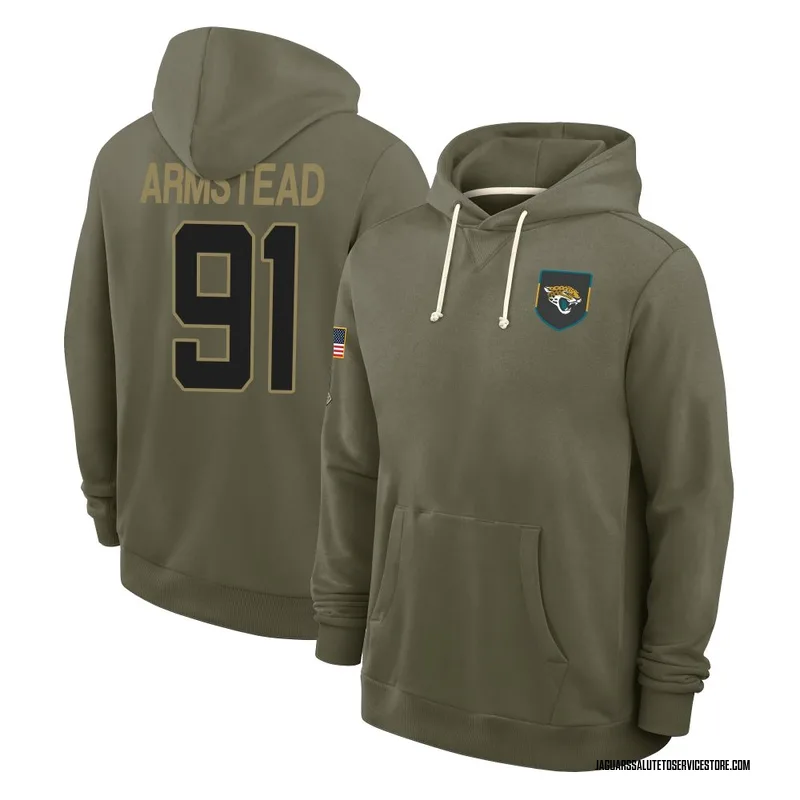 Youth Arik Armstead Jacksonville Jaguars Olive 2025 Salute to Service Hoodie