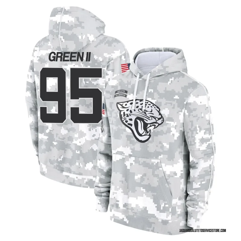 Youth B.J. Green II Jacksonville Jaguars Camo Arctic 2024 Salute to Service Club Fleece Pullover Hoodie