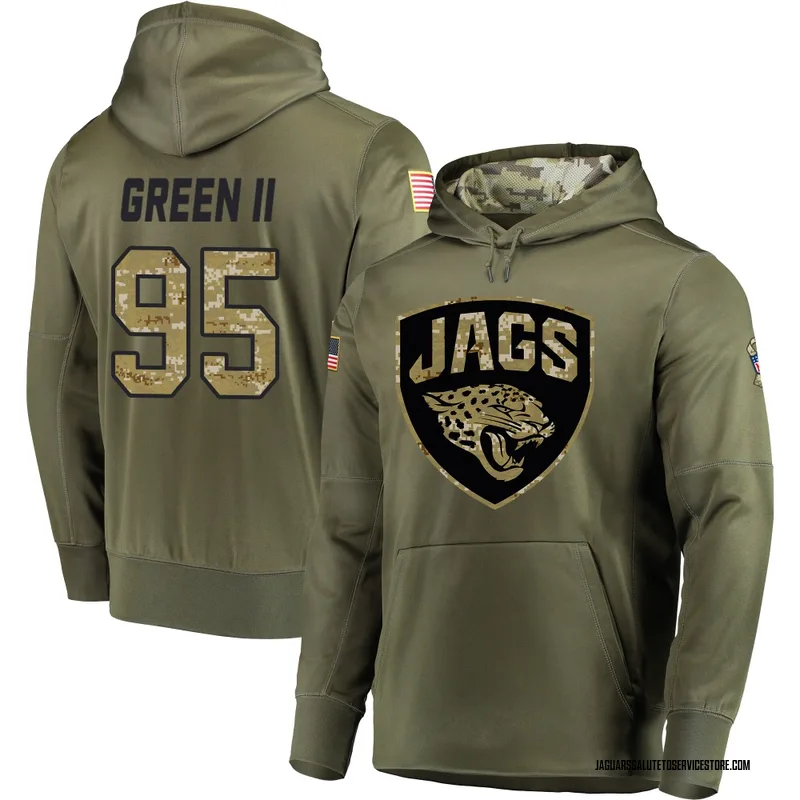 Youth B.J. Green II Jacksonville Jaguars Olive Salute to Service Pullover Hoodie