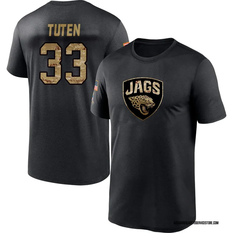 Youth Bhayshul Tuten Jacksonville Jaguars Black 2020 Salute To Service Performance T-Shirt