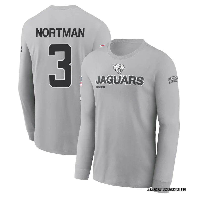 Youth Brad Nortman Jacksonville Jaguars Gray 2024 Salute to Service Long Sleeve T-Shirt