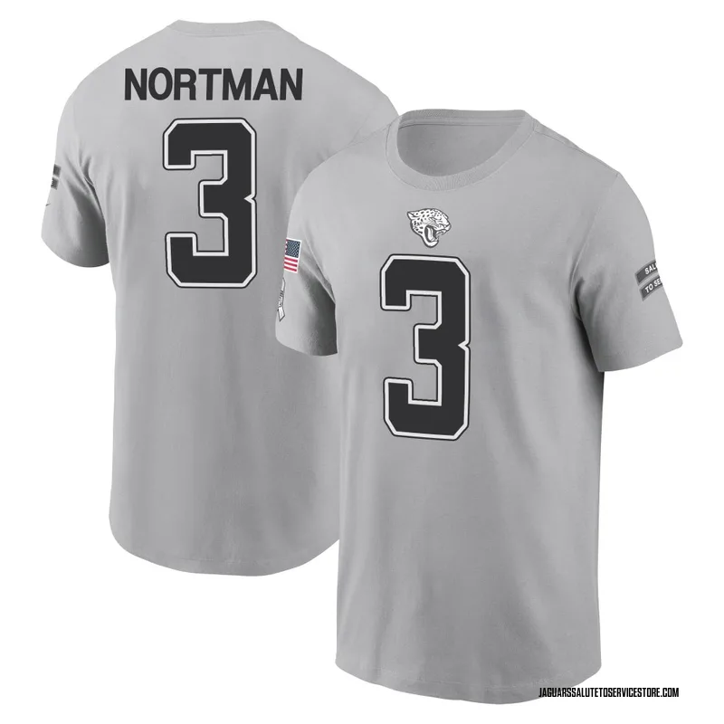 Youth Brad Nortman Jacksonville Jaguars Gray 2024 Salute to Service Name & Number T-Shirt