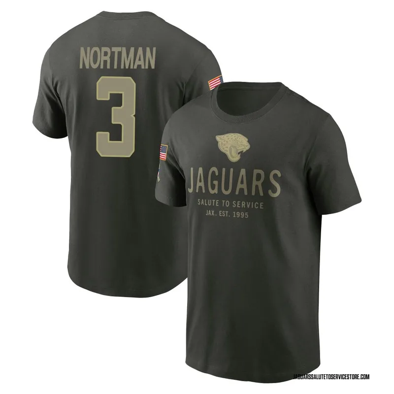 Youth Brad Nortman Jacksonville Jaguars Green Forest/ 2025 Salute to Service Sideline Primary Edge T-Shirt