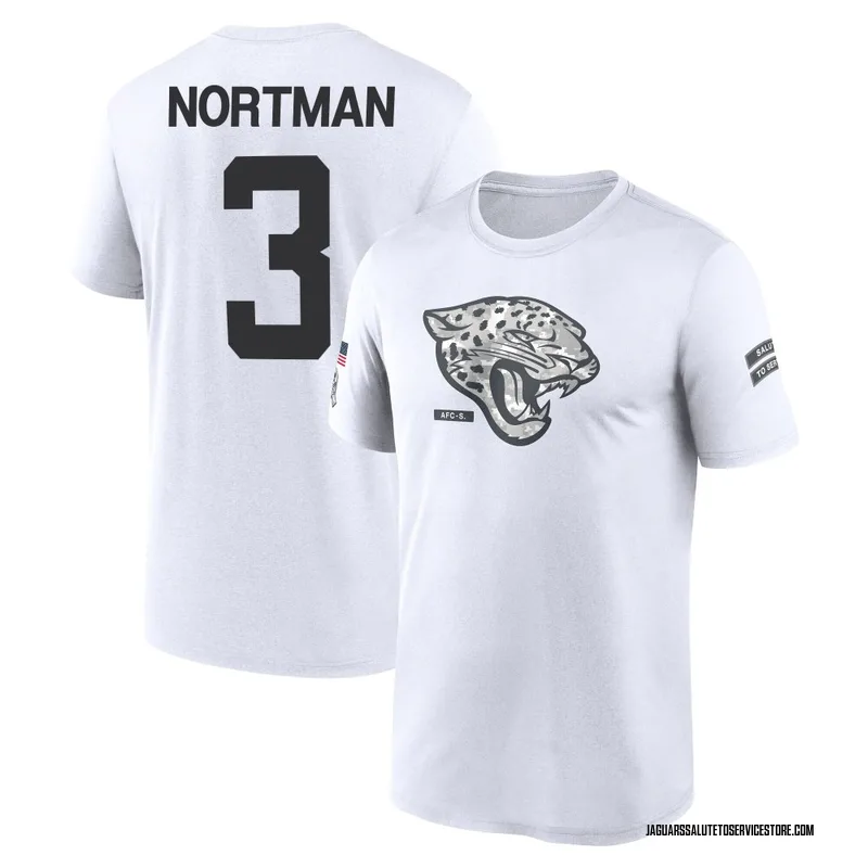 Youth Brad Nortman Jacksonville Jaguars Legend White 2024 Salute to Service Performance T-Shirt