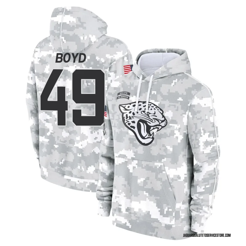 Youth Brady Boyd Jacksonville Jaguars Camo Arctic 2024 Salute to Service Club Fleece Pullover Hoodie
