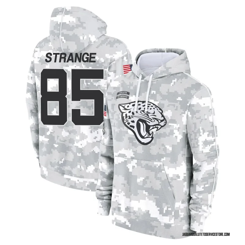 Youth Brenton Strange Jacksonville Jaguars Camo Arctic 2024 Salute to Service Club Fleece Pullover Hoodie