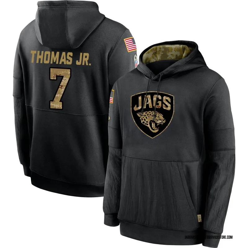 Youth Brian Thomas Jr. Jacksonville Jaguars Black 2020 Salute to Service Sideline Performance Pullover Hoodie