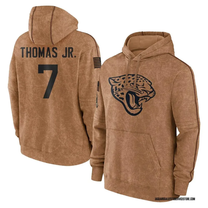 Youth Brian Thomas Jr. Jacksonville Jaguars Brown 2023 Salute To Service Club Pullover Hoodie