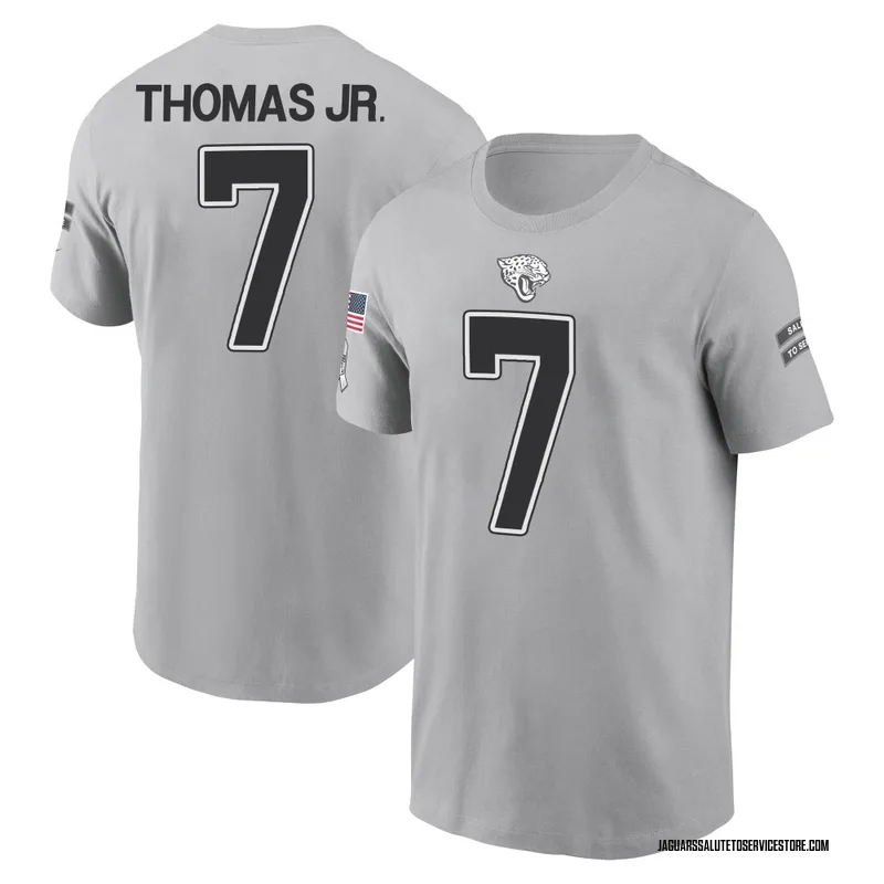 Youth Brian Thomas Jr. Jacksonville Jaguars Gray 2024 Salute to Service Name & Number T-Shirt