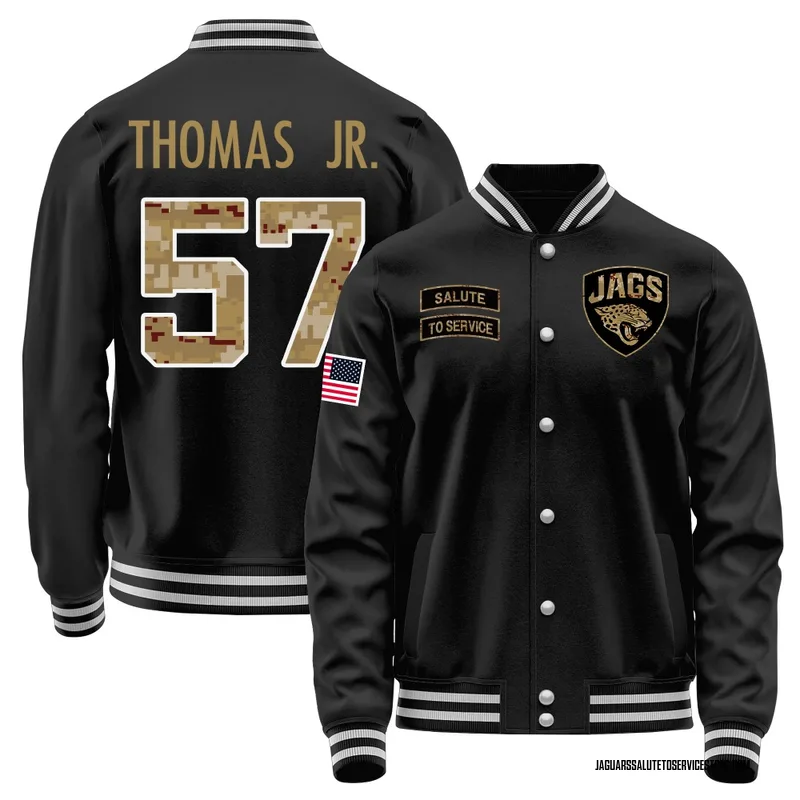 Youth Bryan Thomas Jr. Jacksonville Jaguars Black Salute to Service Sideline Performance Jacket