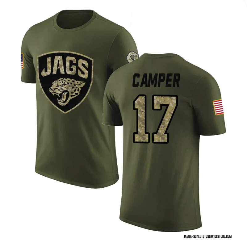 Youth Cam Camper Jacksonville Jaguars Legend Olive Salute to Service T-Shirt
