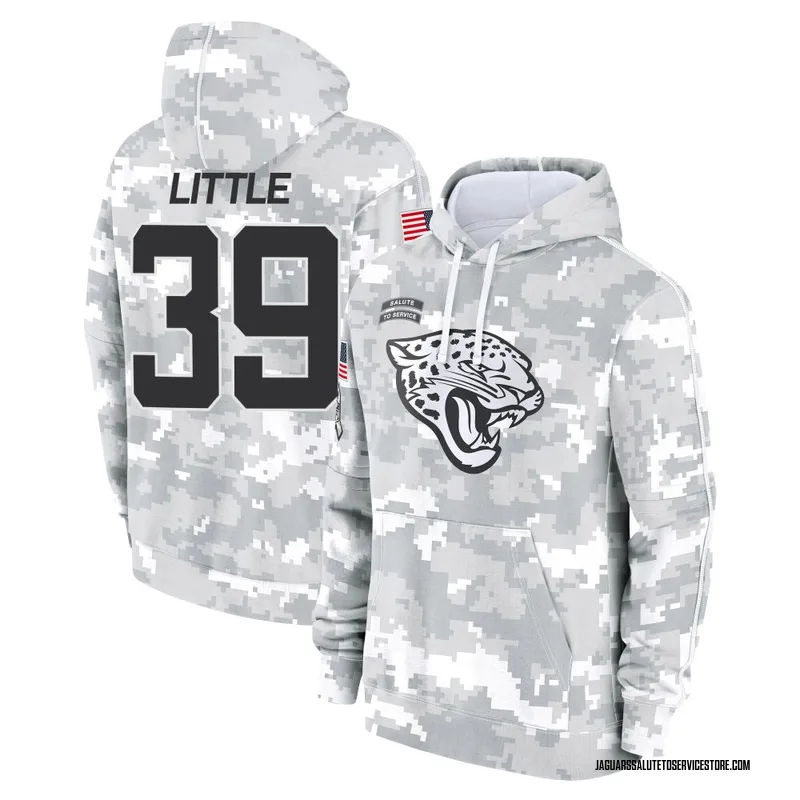 Youth Cam Little Jacksonville Jaguars Camo Arctic 2024 Salute to Service Club Fleece Pullover Hoodie