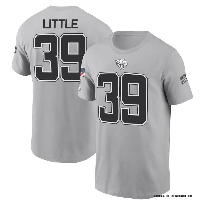 Youth Cam Little Jacksonville Jaguars Gray 2024 Salute to Service Name & Number T-Shirt