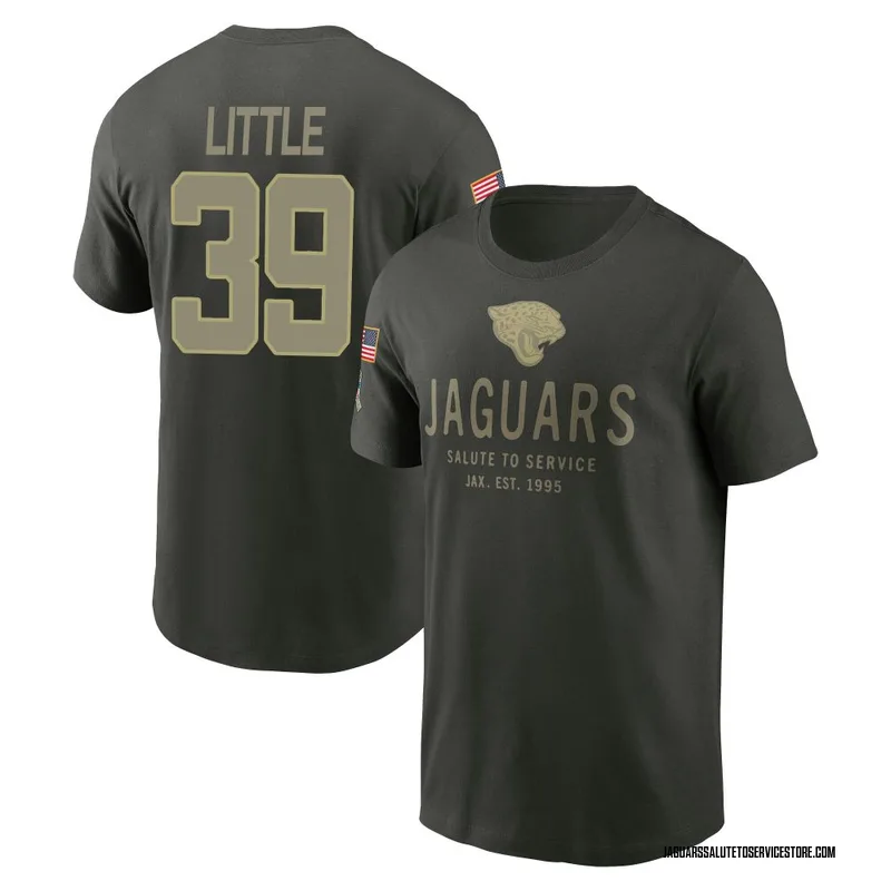 Youth Cam Little Jacksonville Jaguars Green Forest/ 2025 Salute to Service Sideline Primary Edge T-Shirt