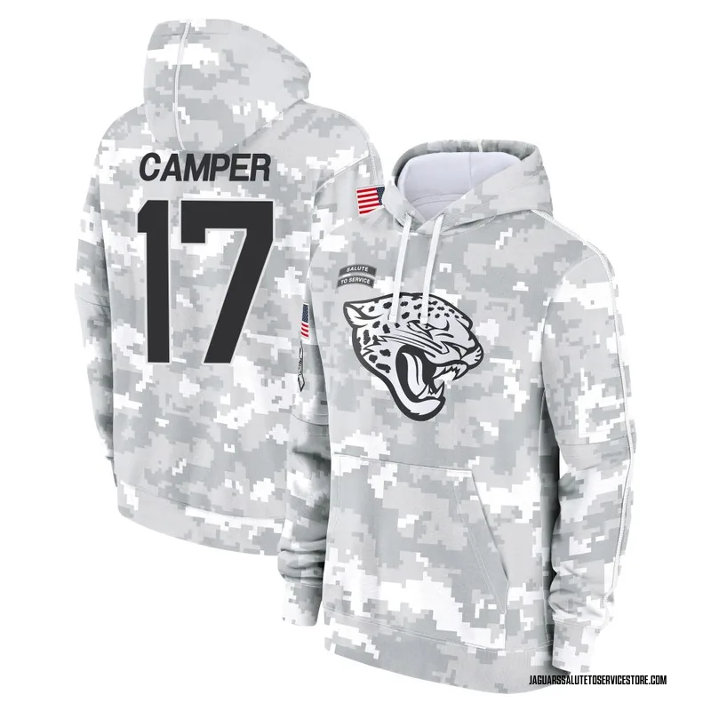 Youth Cameron Camper Jacksonville Jaguars Camo Arctic 2024 Salute to Service Club Fleece Pullover Hoodie