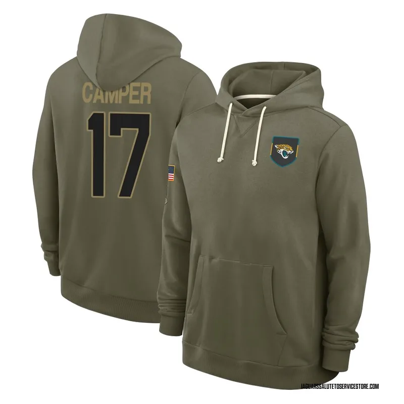 Youth Cameron Camper Jacksonville Jaguars Olive 2025 Salute to Service Hoodie