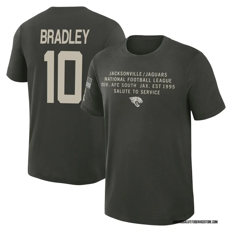 Youth Carter Bradley Jacksonville Jaguars Green Forest/ 2025 Salute to Service Sideline Slub T-Shirt