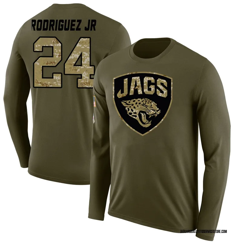 Youth Chris Rodriguez Jr. Jacksonville Jaguars Legend Olive Salute to Service Sideline Long Sleeve T-Shirt