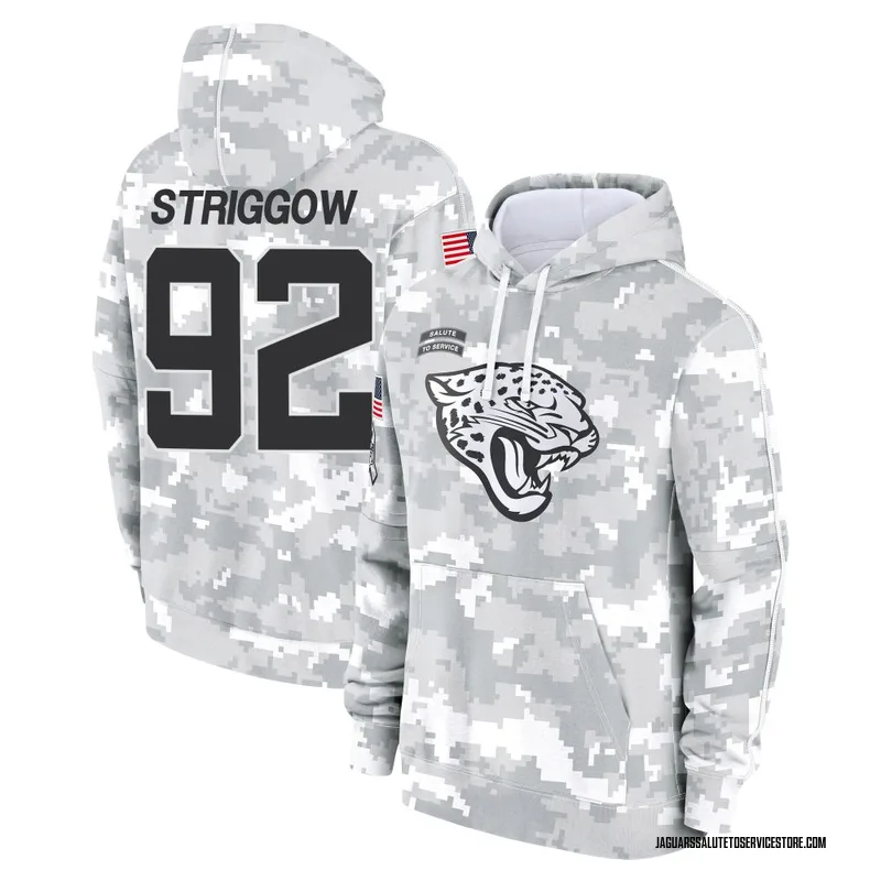 Youth Danny Striggow Jacksonville Jaguars Camo Arctic 2024 Salute to Service Club Fleece Pullover Hoodie