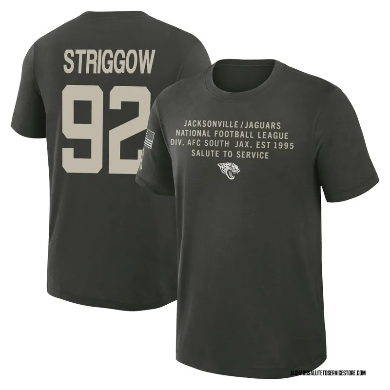 Youth Danny Striggow Jacksonville Jaguars Green Forest/ 2025 Salute to Service Sideline Slub T-Shirt