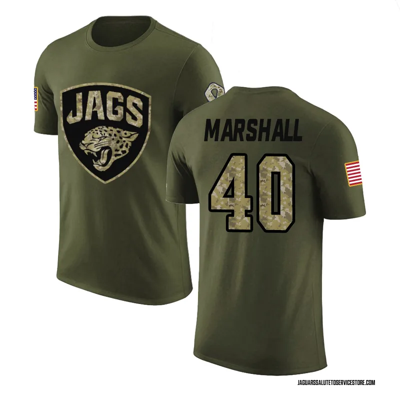 Youth Devon Marshall Jacksonville Jaguars Legend Olive Salute to Service T-Shirt