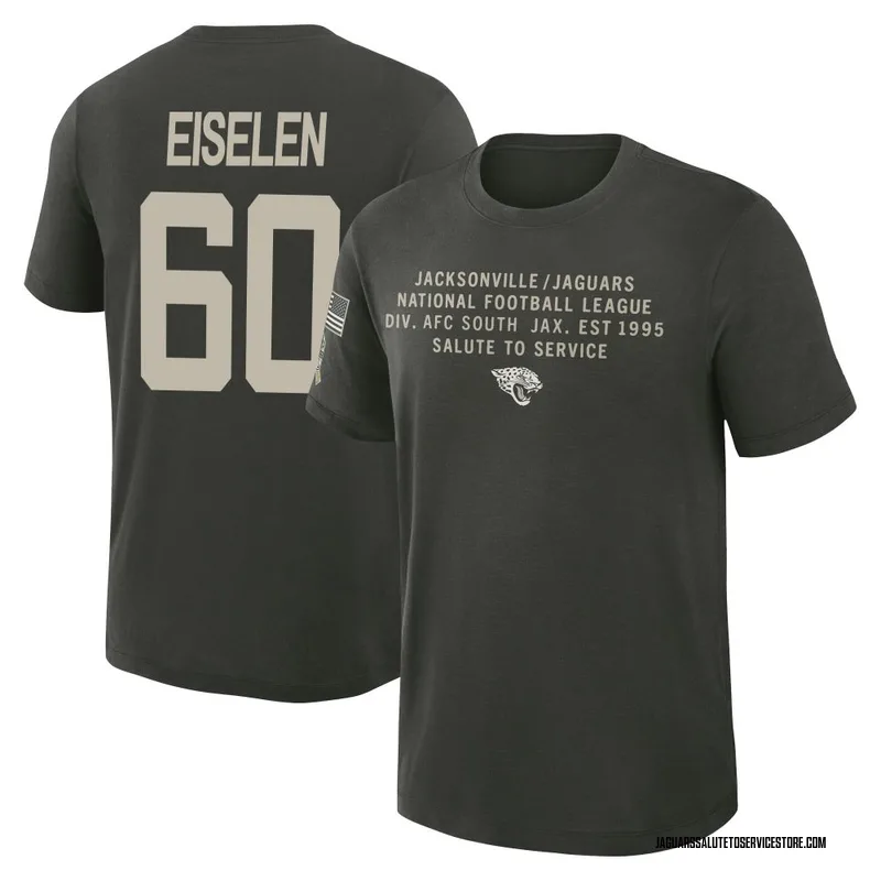 Youth Dieter Eiselen Jacksonville Jaguars Green Forest/ 2025 Salute to Service Sideline Slub T-Shirt