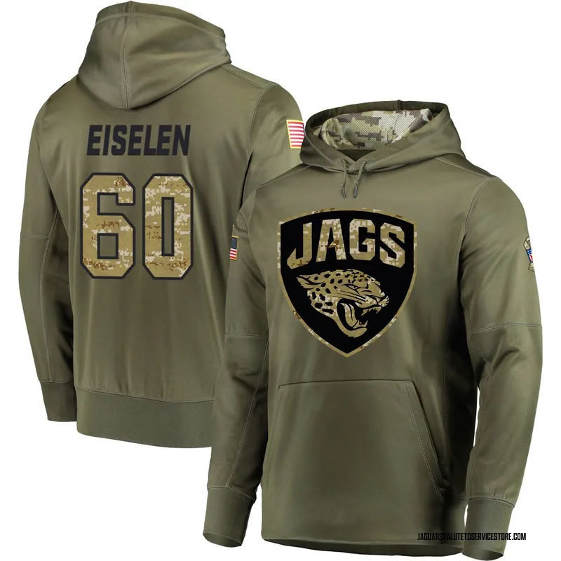 Youth Dieter Eiselen Jacksonville Jaguars Olive Salute to Service Pullover Hoodie