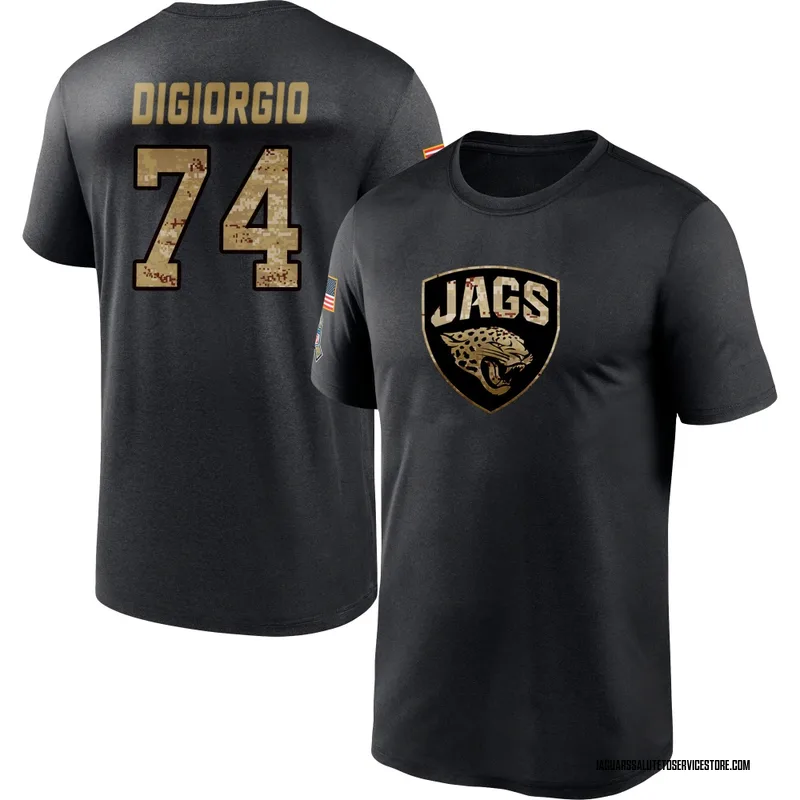 Youth Garrett DiGiorgio Jacksonville Jaguars Black 2020 Salute To Service Performance T-Shirt