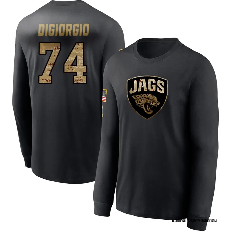 Youth Garrett DiGiorgio Jacksonville Jaguars Black 2020 Salute To Service Sideline Performance Long Sleeve T-Shirt