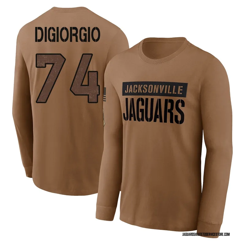 Youth Garrett DiGiorgio Jacksonville Jaguars Brown 2023 Salute To Service Long Sleeve T-Shirt