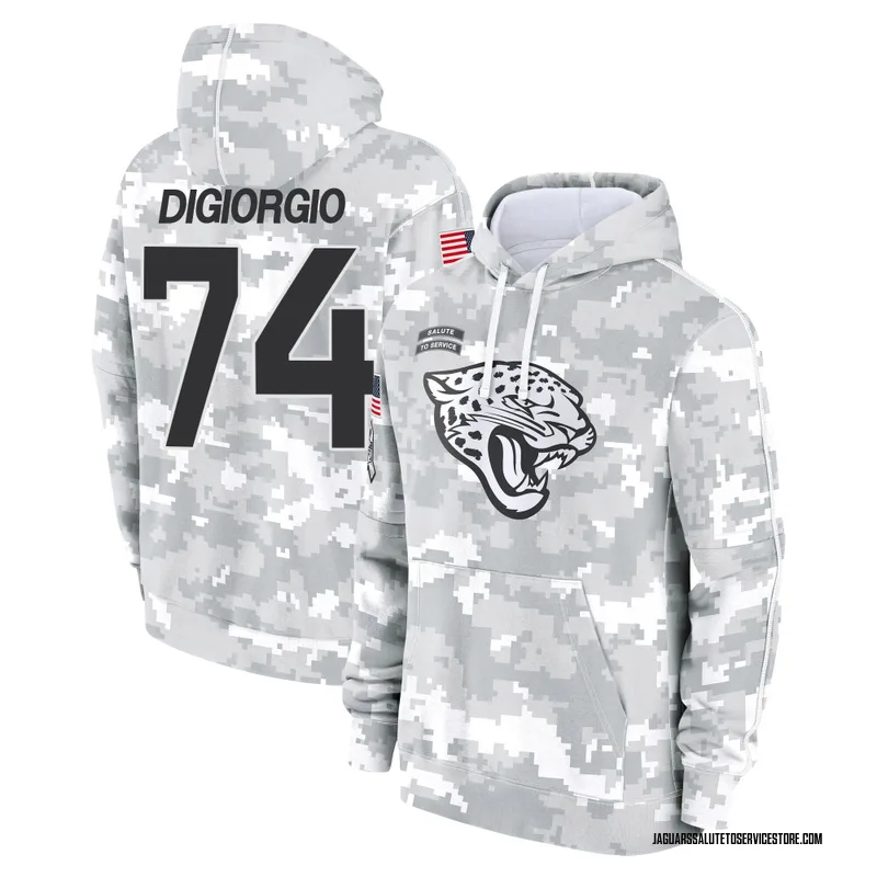 Youth Garrett DiGiorgio Jacksonville Jaguars Camo Arctic 2024 Salute to Service Club Fleece Pullover Hoodie