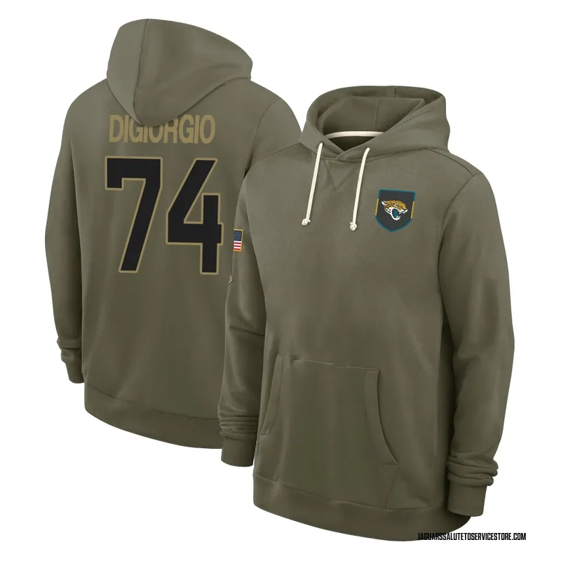 Youth Garrett DiGiorgio Jacksonville Jaguars Olive 2025 Salute to Service Hoodie