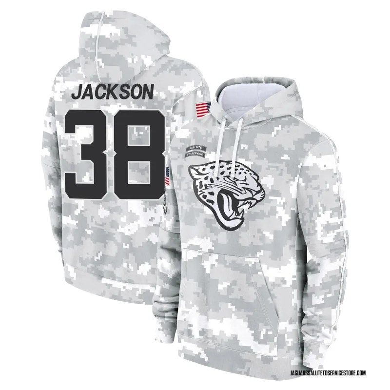 Youth Ja'Quinden Jackson Jacksonville Jaguars Camo Arctic 2024 Salute to Service Club Fleece Pullover Hoodie