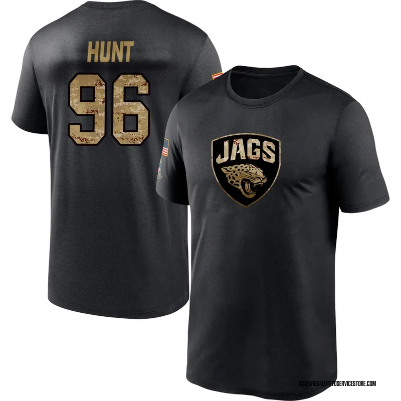 Youth Jalen Hunt Jacksonville Jaguars Black 2020 Salute To Service Performance T-Shirt