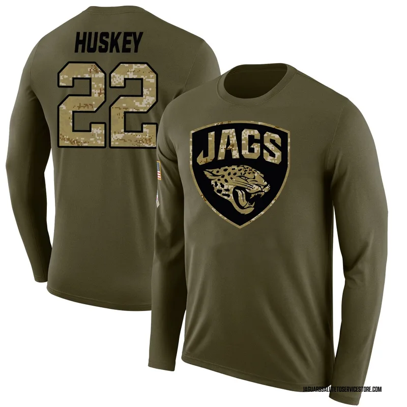 Youth Jalen Huskey Jacksonville Jaguars Legend Olive Salute to Service Sideline Long Sleeve T-Shirt