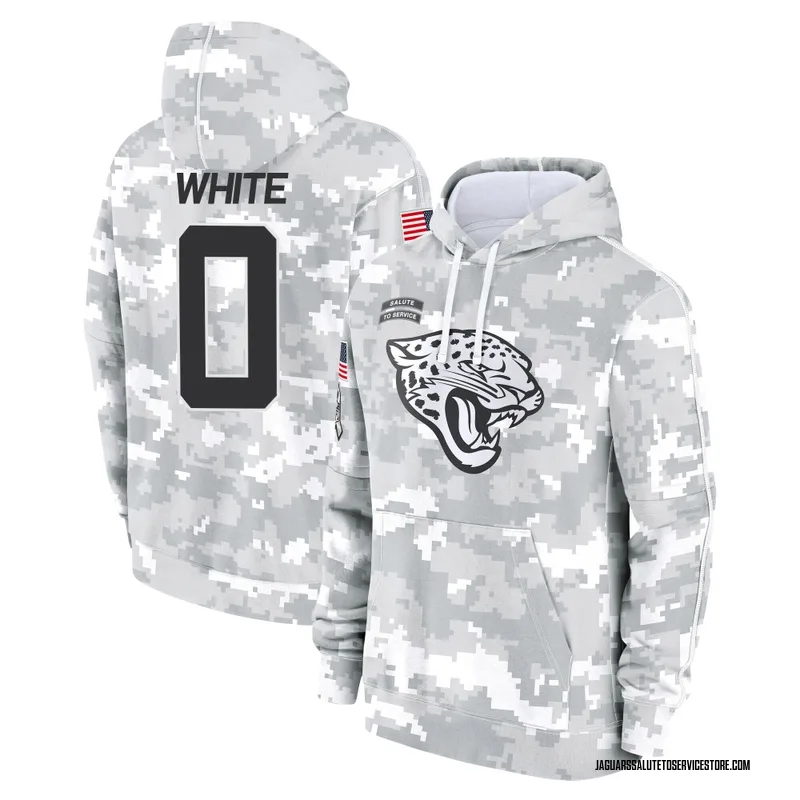 Youth Jordan White Jacksonville Jaguars Camo Arctic 2024 Salute to Service Club Fleece Pullover Hoodie