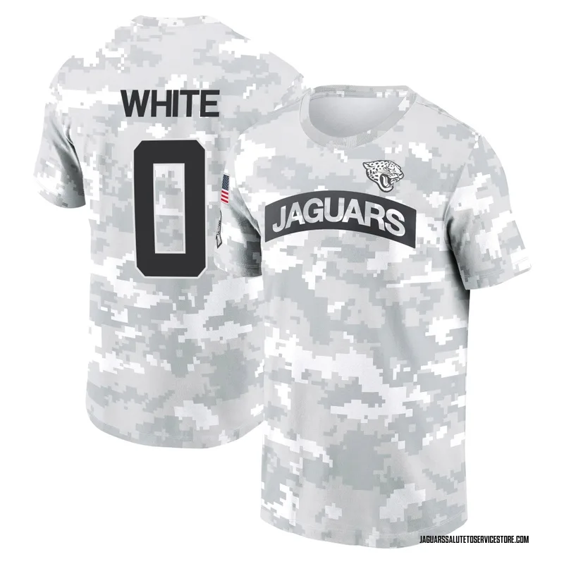 Youth Jordan White Jacksonville Jaguars Camo Arctic 2024 Salute to Service Performance T-Shirt