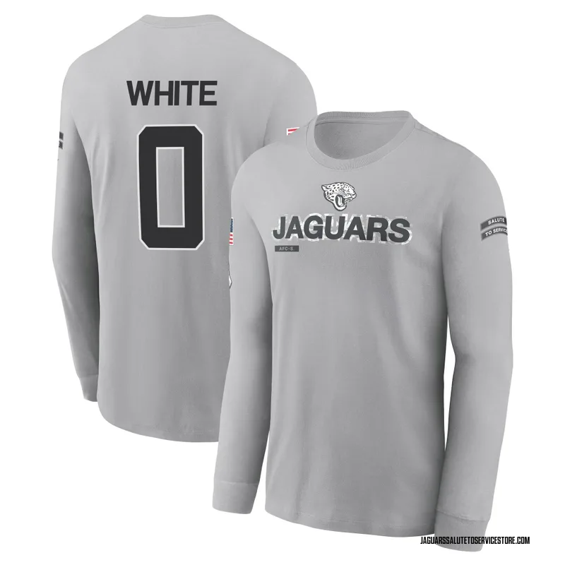 Youth Jordan White Jacksonville Jaguars Gray 2024 Salute to Service Long Sleeve T-Shirt