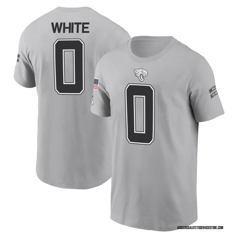 Youth Jordan White Jacksonville Jaguars Gray 2024 Salute to Service Name & Number T-Shirt