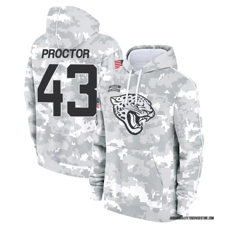 Youth Josh Proctor Jacksonville Jaguars Camo Arctic 2024 Salute to Service Club Fleece Pullover Hoodie