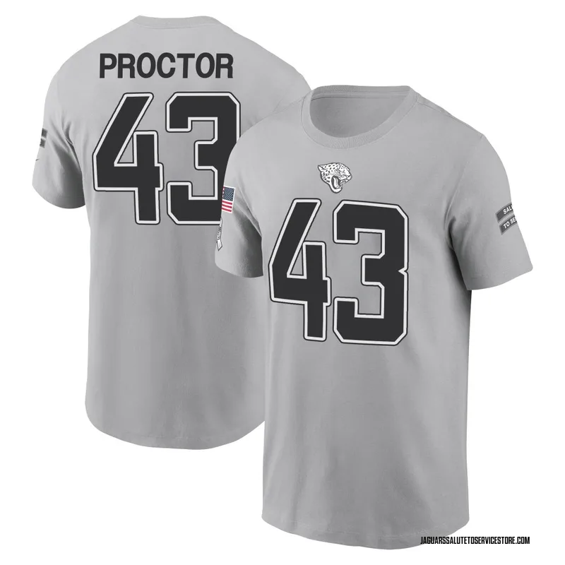 Youth Josh Proctor Jacksonville Jaguars Gray 2024 Salute to Service Name & Number T-Shirt